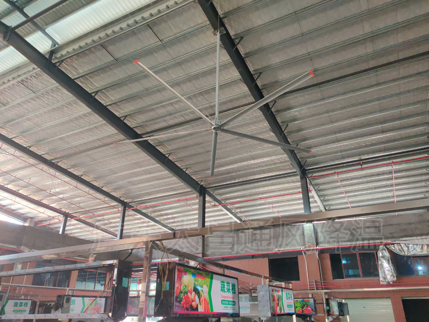 菜市場(chǎng)工業(yè)大風(fēng)扇通風(fēng)降溫系統(tǒng)，舒適靜音，四季通用